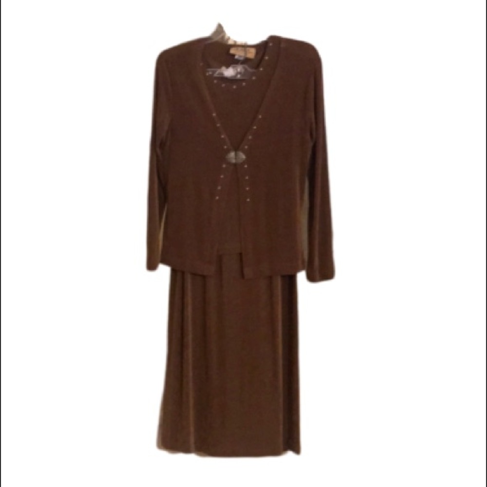 Women’s Brown Maxi Skirt 3 Piece Suit